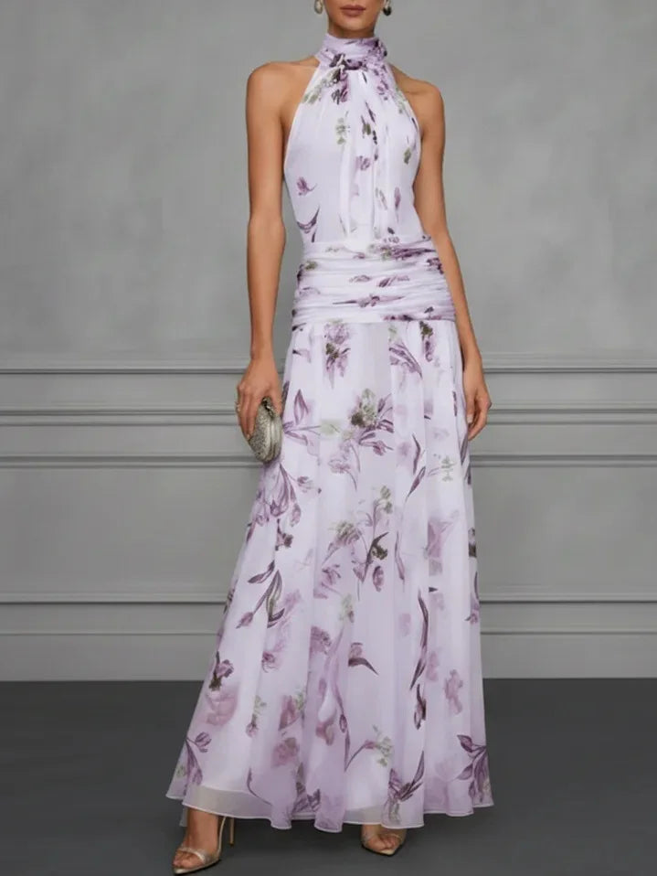 Floral Chiffon Maxi Dress for Women