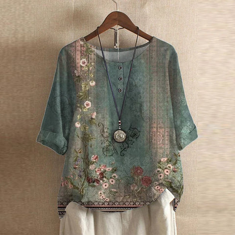 Printed Flowy Blouse for Women