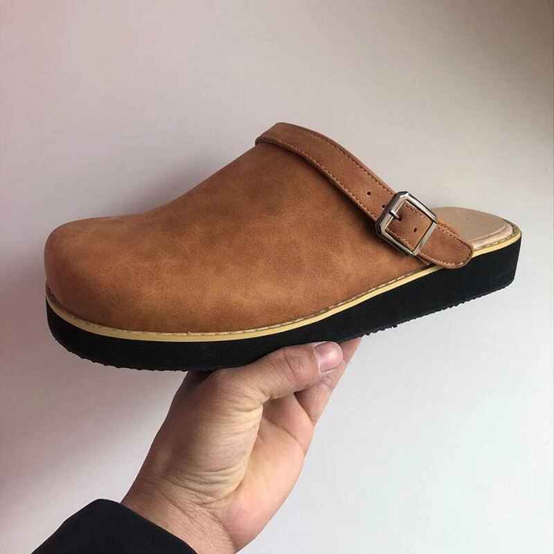 Vegan Leather Strap Clogs for Men
