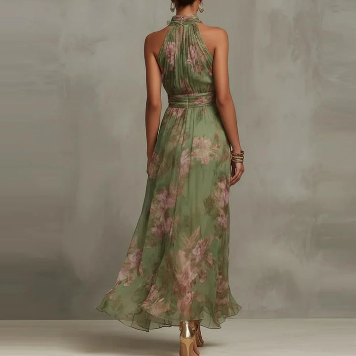 Floral Halter Neck Maxi Dress for Women