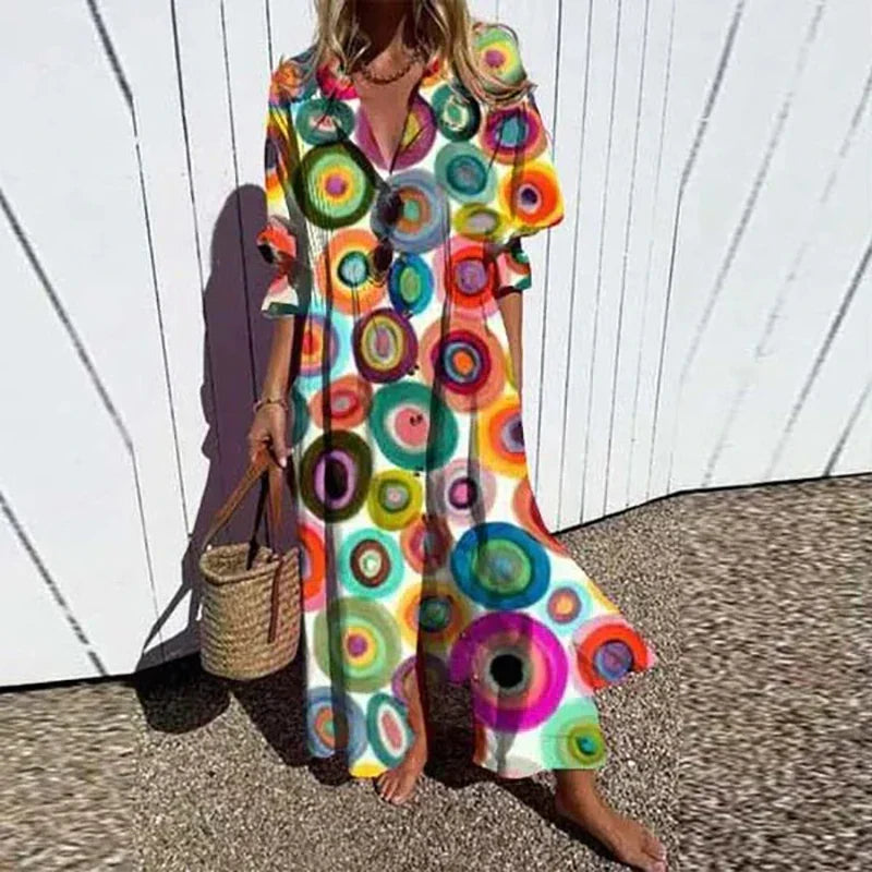 Printed Bohemian Maxi Dress for Women