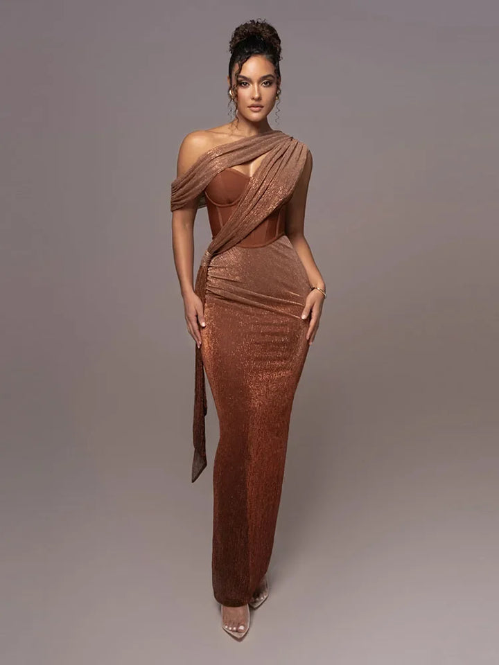 One-Shoulder Bodycon Maxi Dress for Women