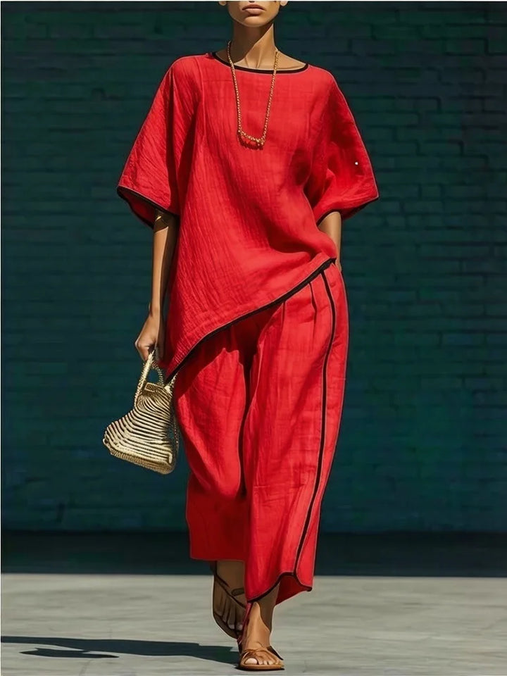 Flowy Tunic and Wide Pants Set for Women