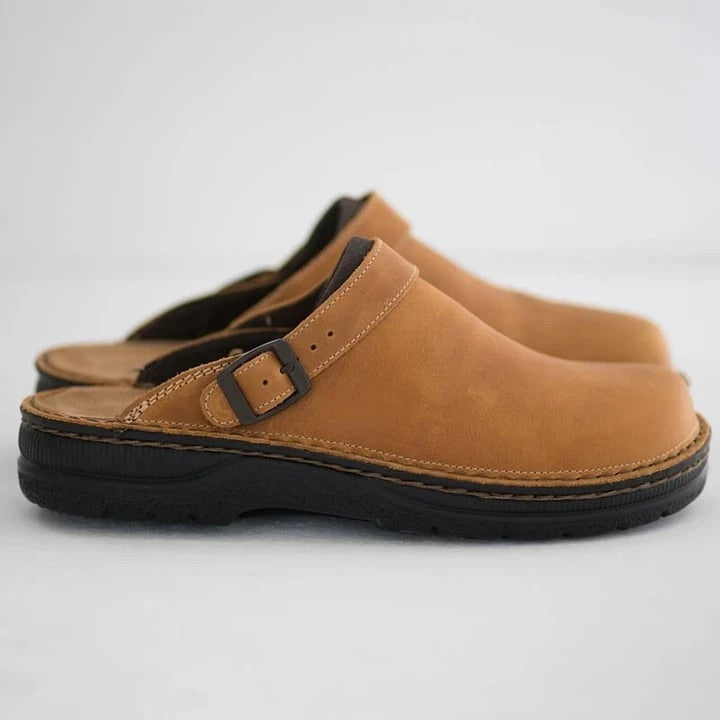 Vegan Leather Strap Clogs for Men