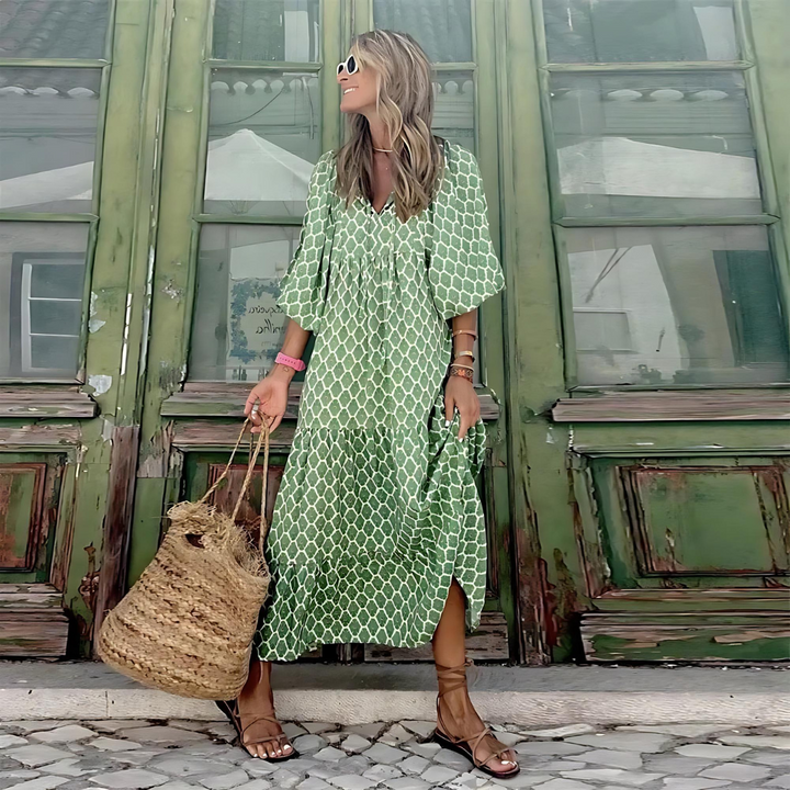 Floral Print Flowy Maxi Dress for Women