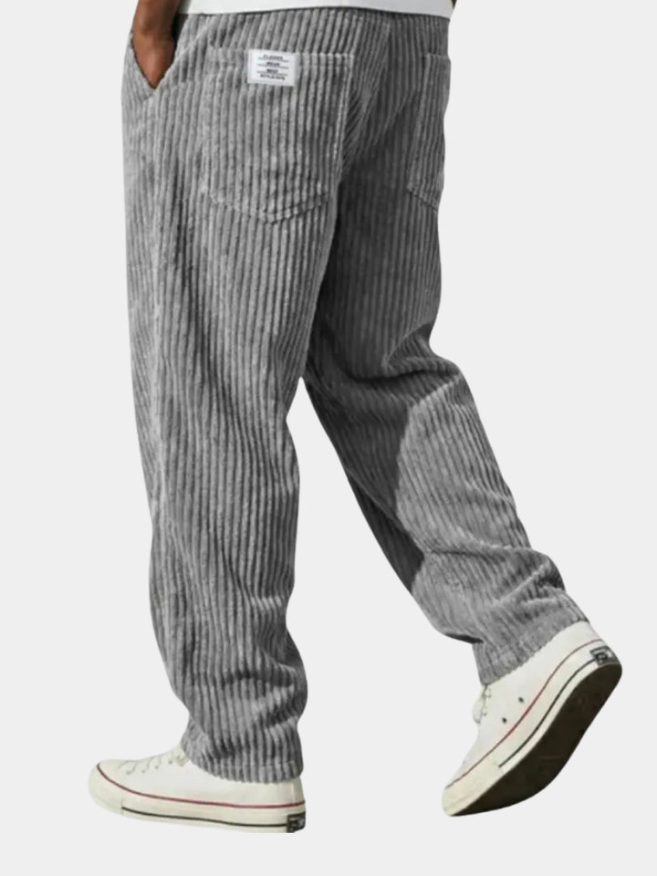 Relaxed Fit Corduroy Trousers for Men