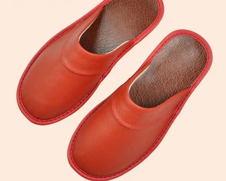 Leather Slip-On Slippers for Men
