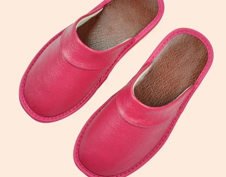 Leather Slip-On Slippers for Men