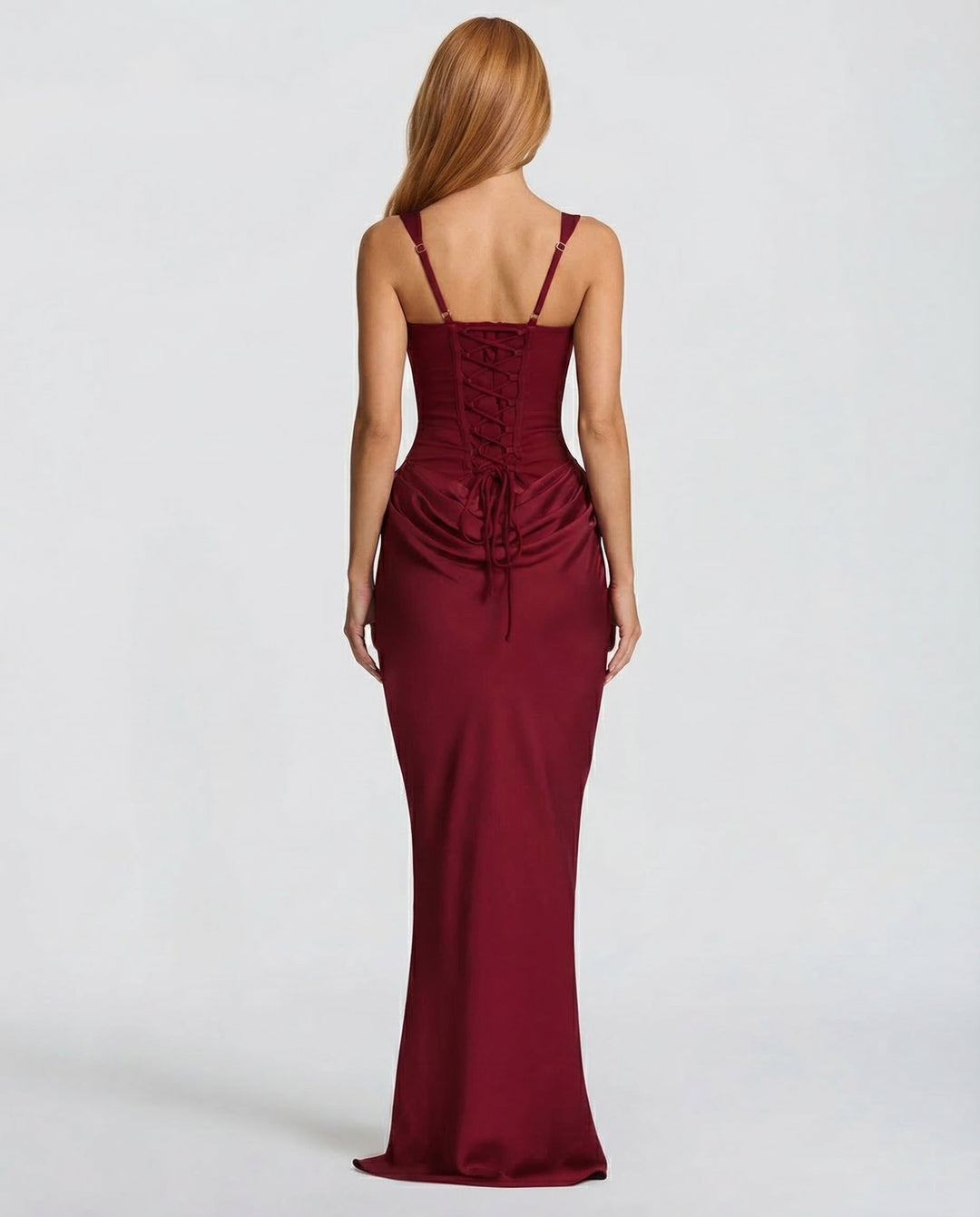 Square Neck Draped Waist Maxi Dress for Women