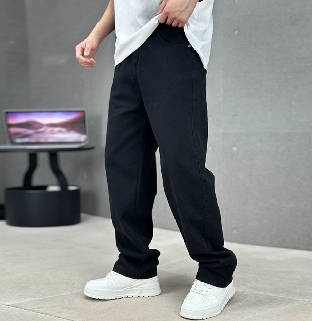 Relaxed Straight Leg Jeans for Men