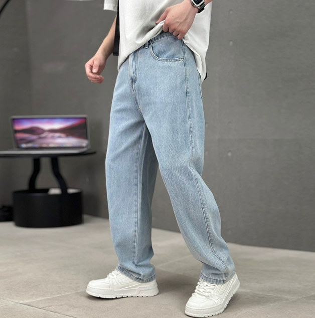Relaxed Straight Leg Jeans for Men
