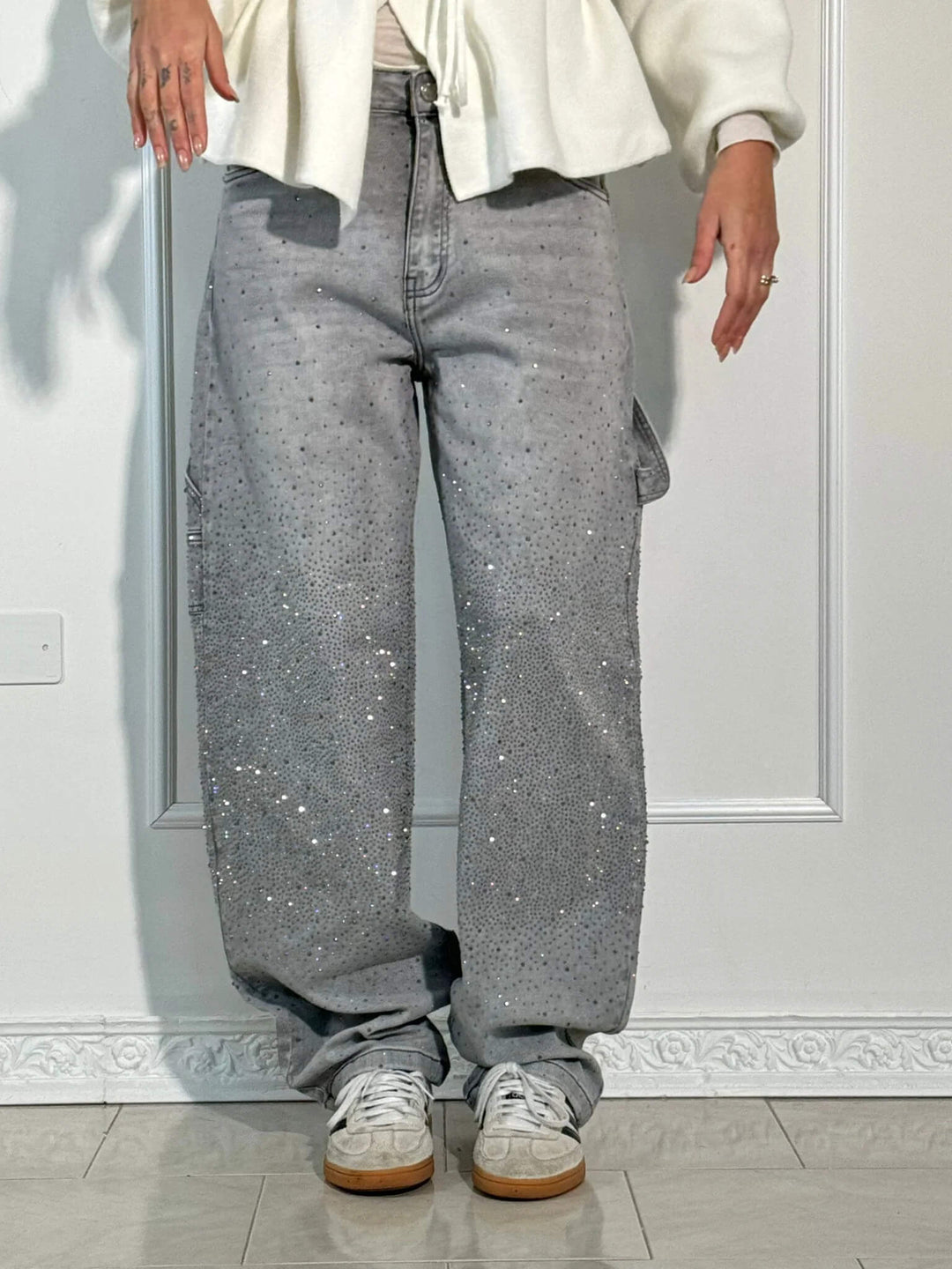 High-Waisted Wide-Leg Cargo Jeans for Women