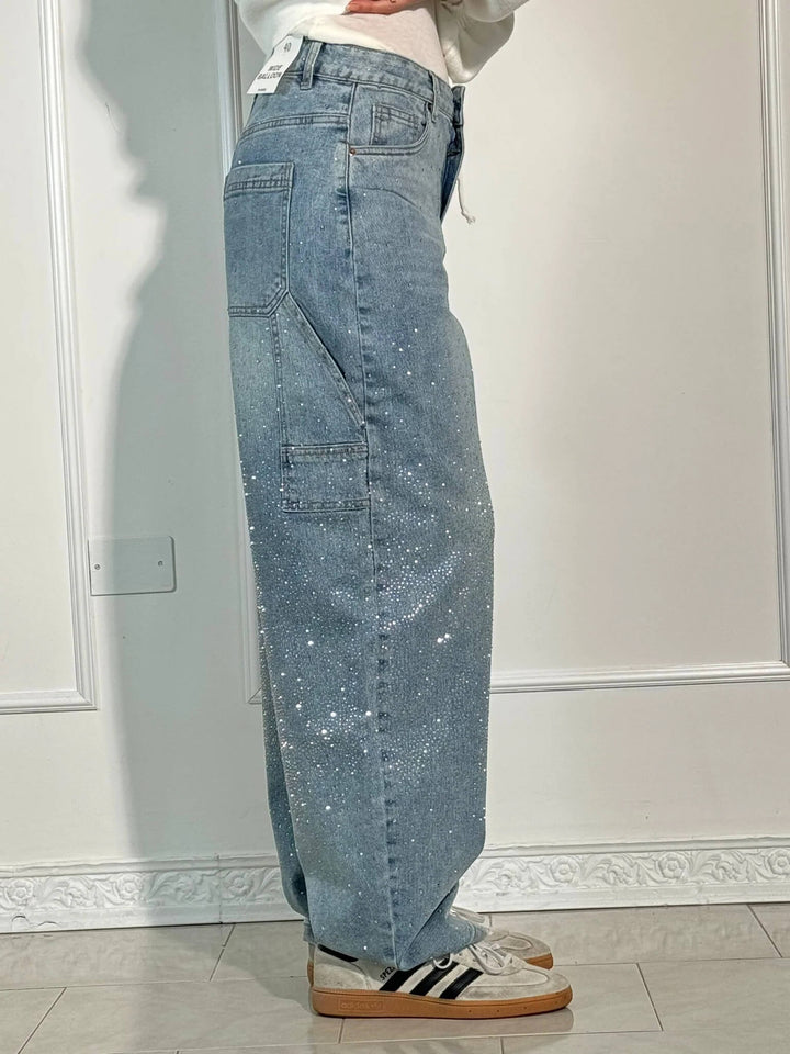 High-Waisted Wide-Leg Cargo Jeans for Women