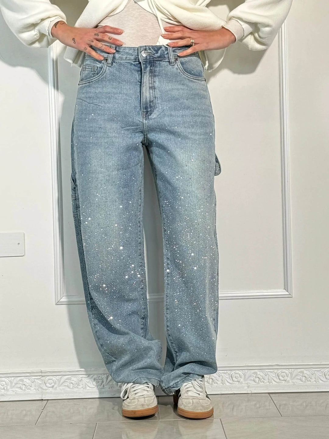 High-Waisted Wide-Leg Cargo Jeans for Women