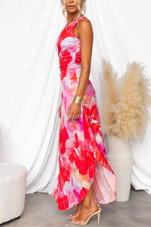 Floral One-Shoulder Maxi Dress for Women