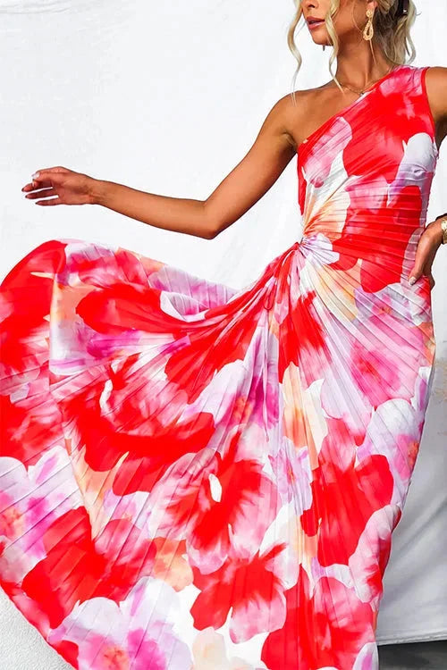 Floral One-Shoulder Maxi Dress for Women