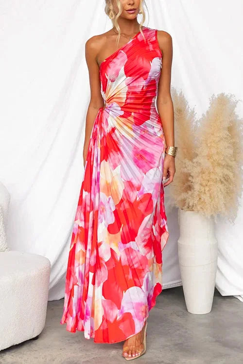 Floral One-Shoulder Maxi Dress for Women