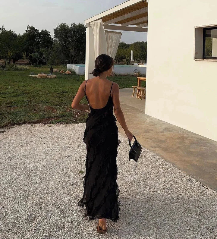 Ruffled Strappy Maxi Dress for Women