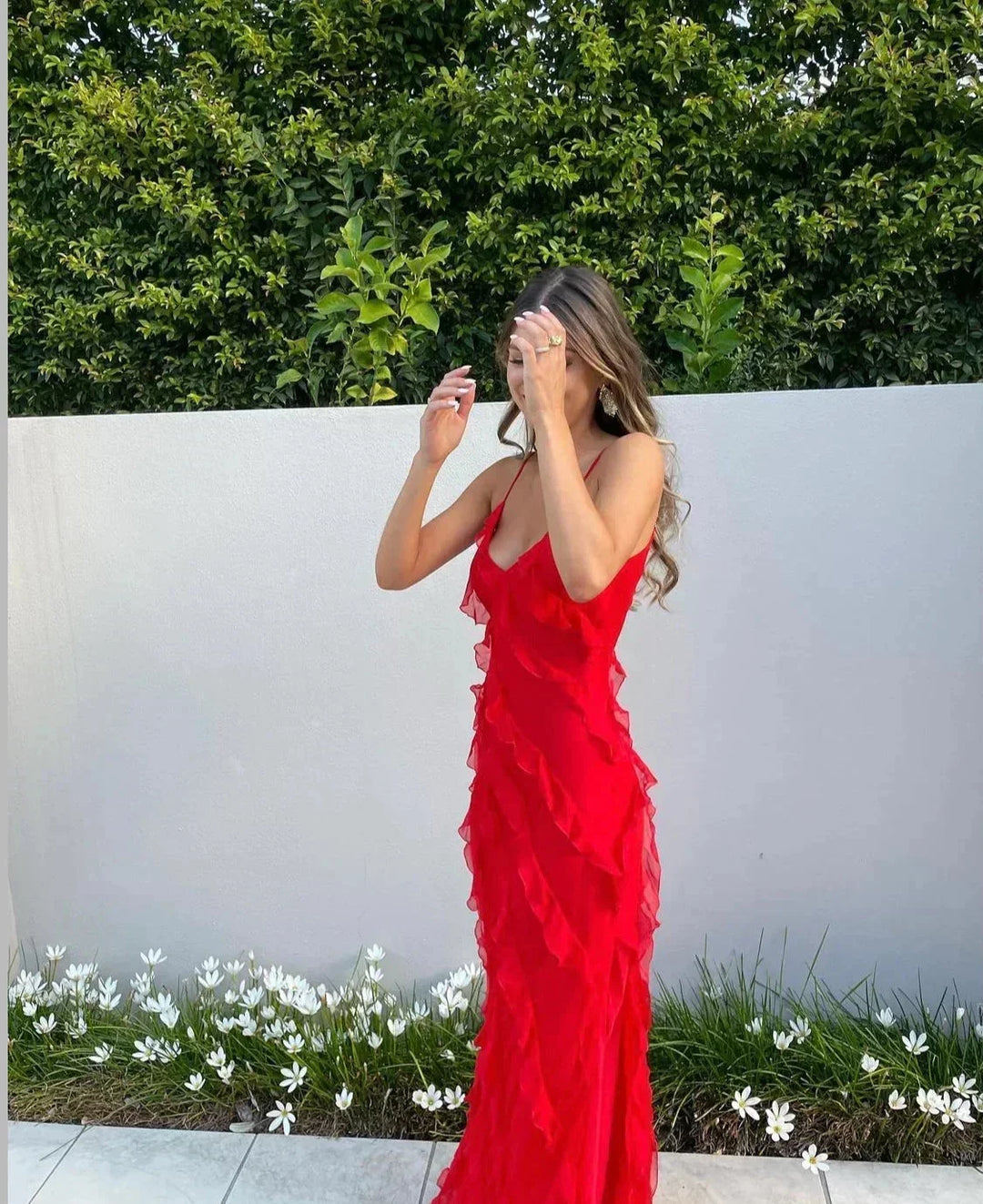 Ruffled Strappy Maxi Dress for Women