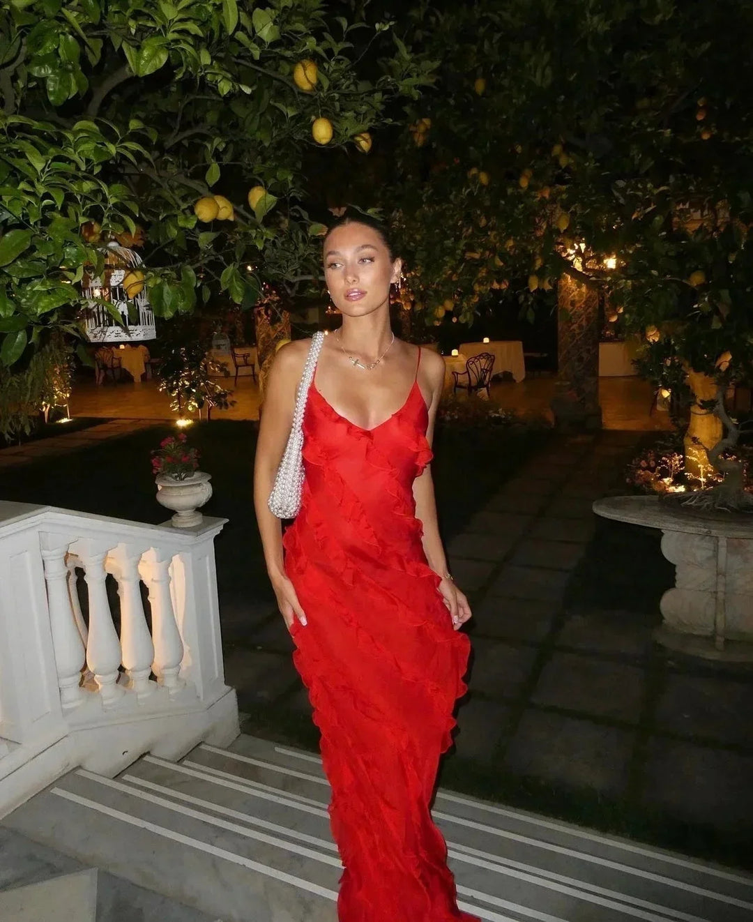 Ruffled Strappy Maxi Dress for Women