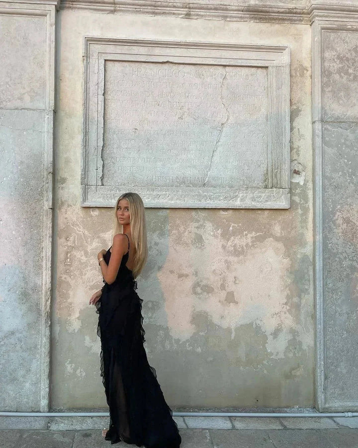 Ruffled Strappy Maxi Dress for Women