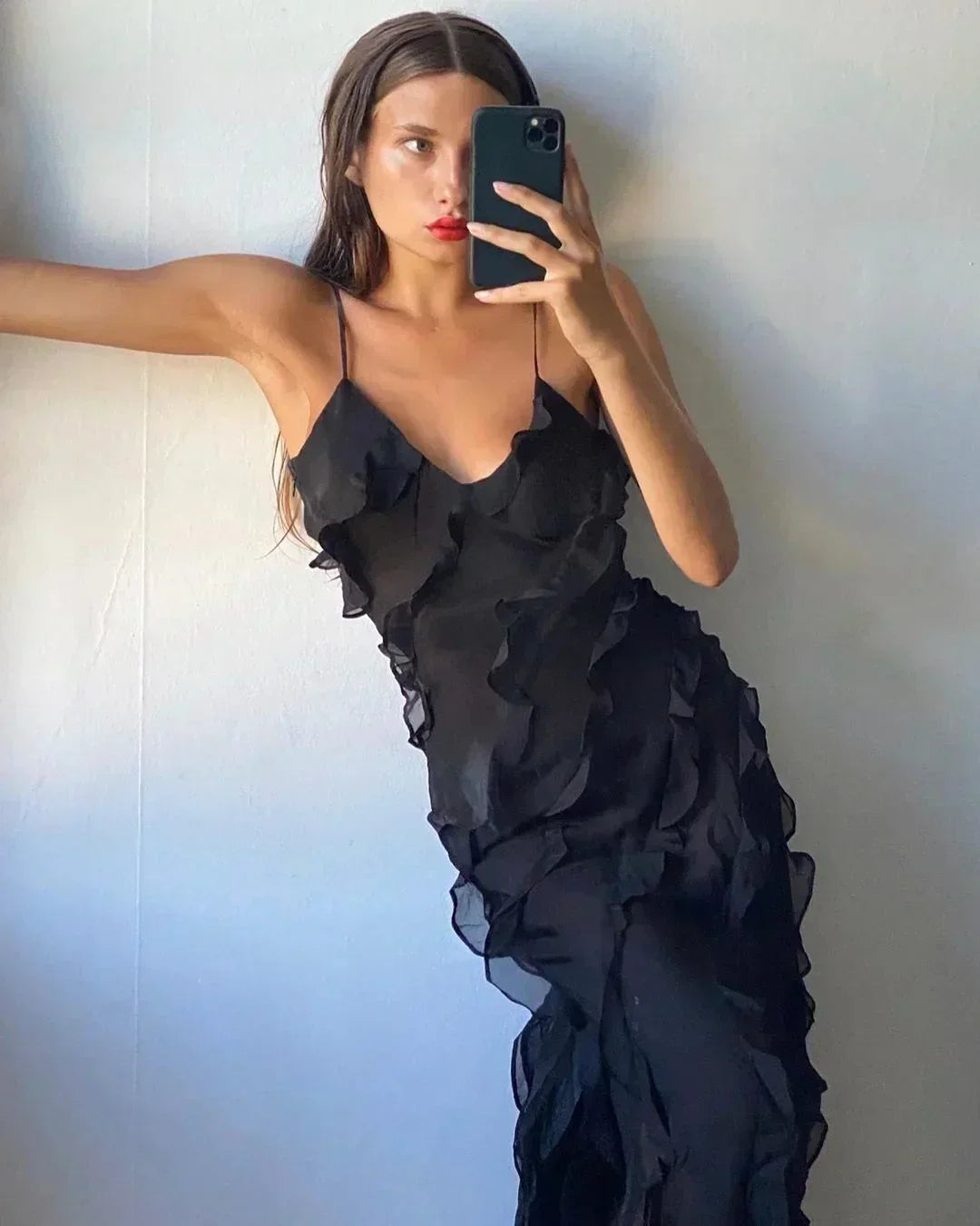 Ruffled Strappy Maxi Dress for Women