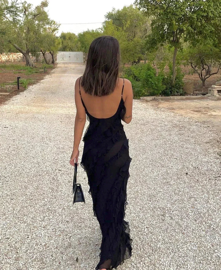 Ruffled Strappy Maxi Dress for Women