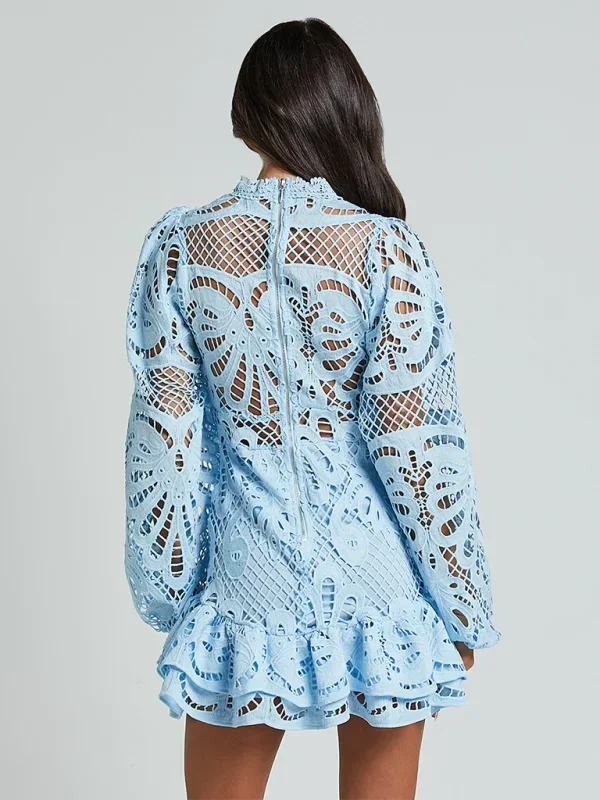 Lace Ruffle Mini Dress for Women