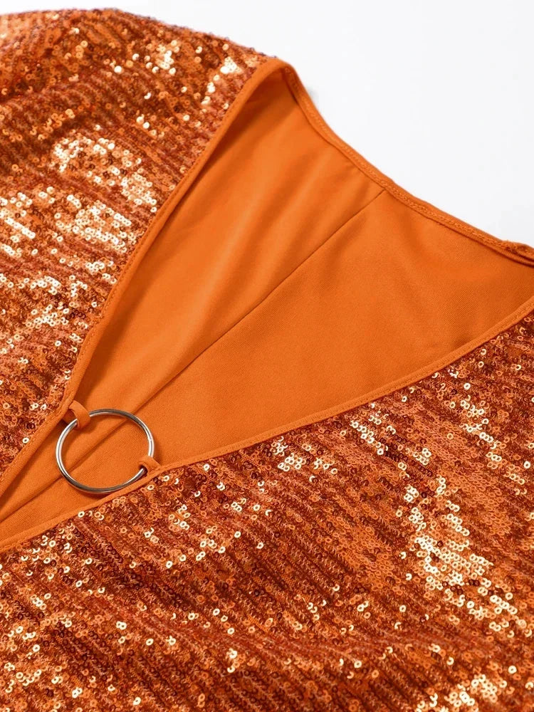 Sequin Deep V Mini Dress for Women
