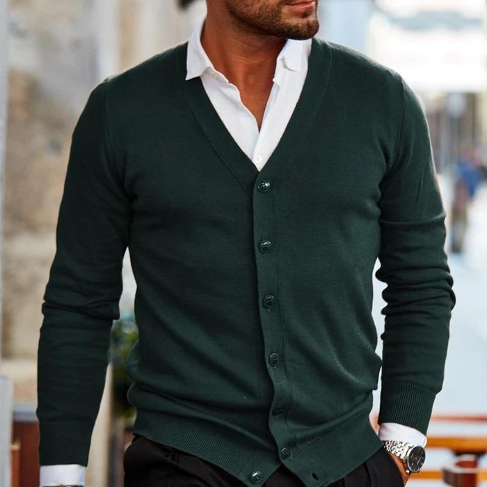 Knit Button Front Vest for Men