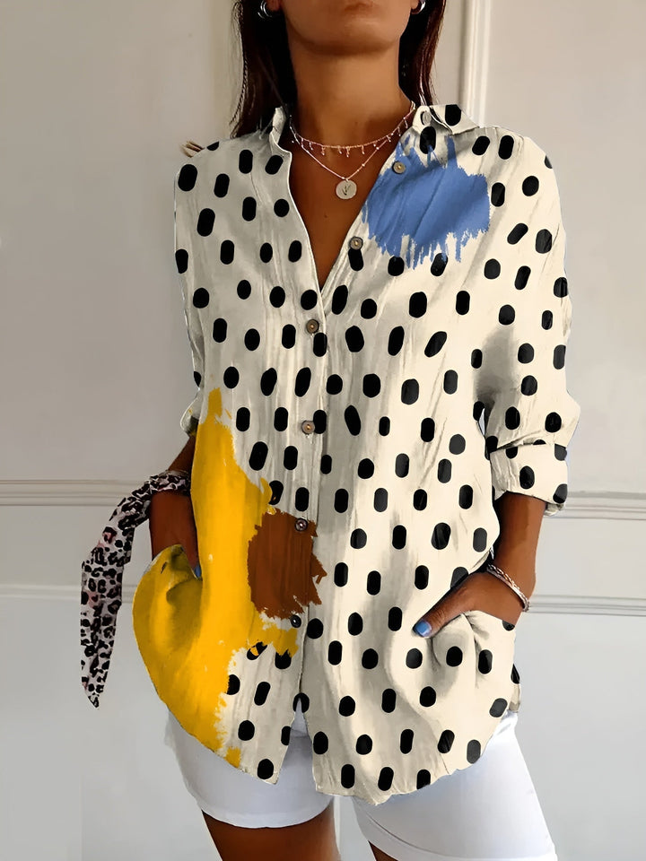 Floral Print Button-Up Shirt for Women