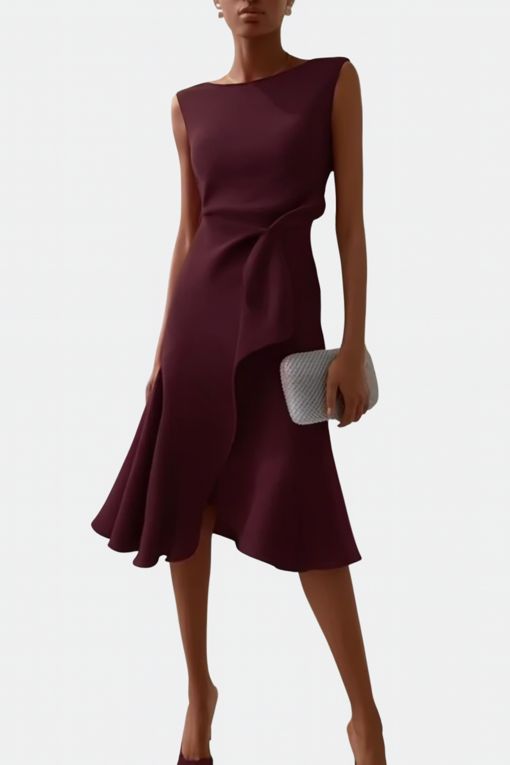 Sleeveless Wrap Midi Dress for Women